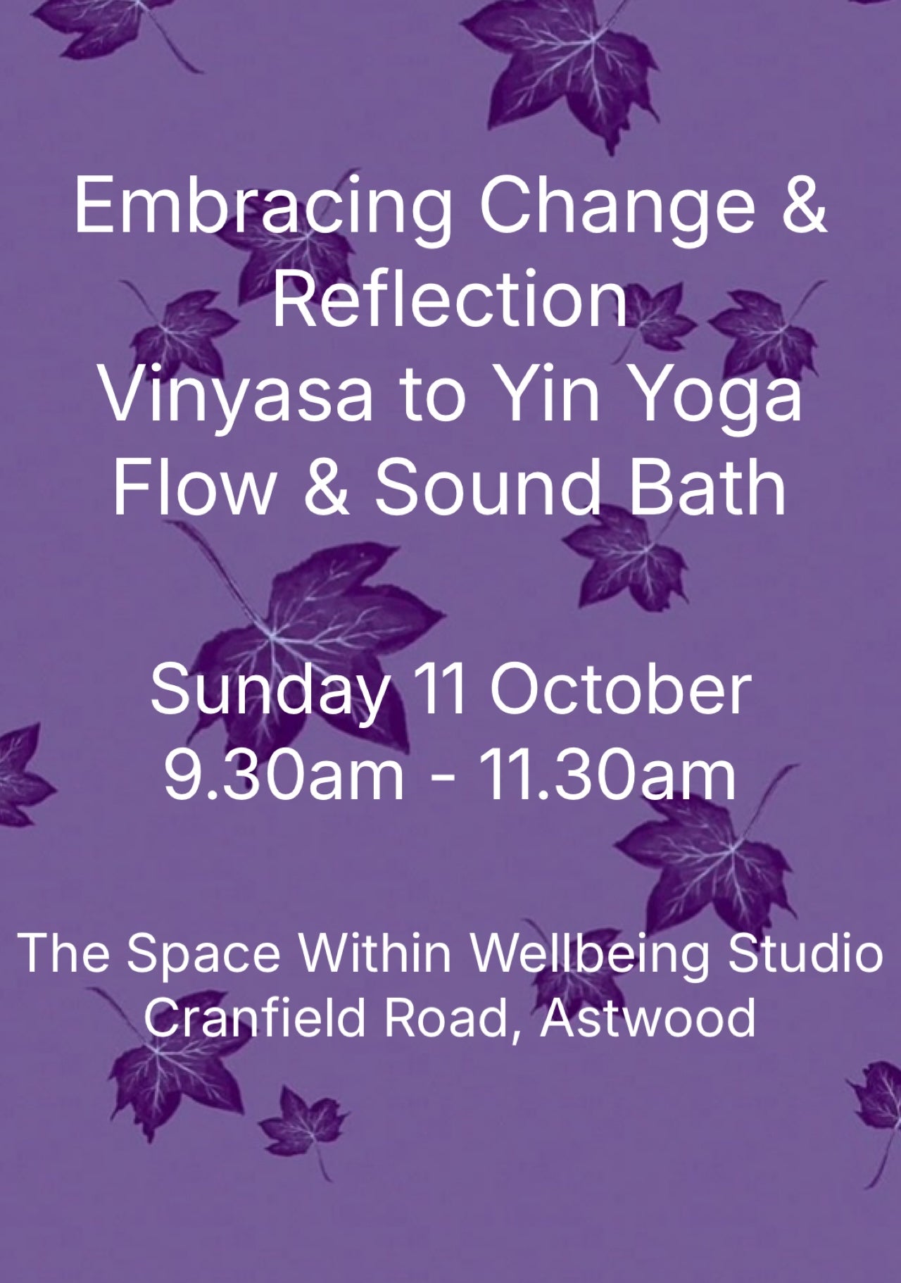 Yoga & Sound Event Sunday 11th October 2026