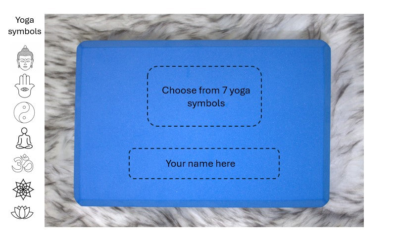 Engraved Yoga Block (Blue)