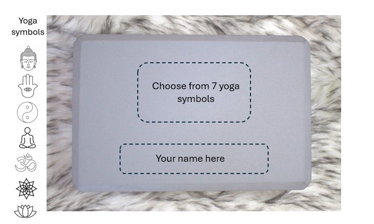 Engraved Yoga Block (Grey)