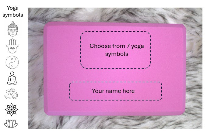 Two Engraved Yoga Blocks and Yoga Strap Bundle (Pink)