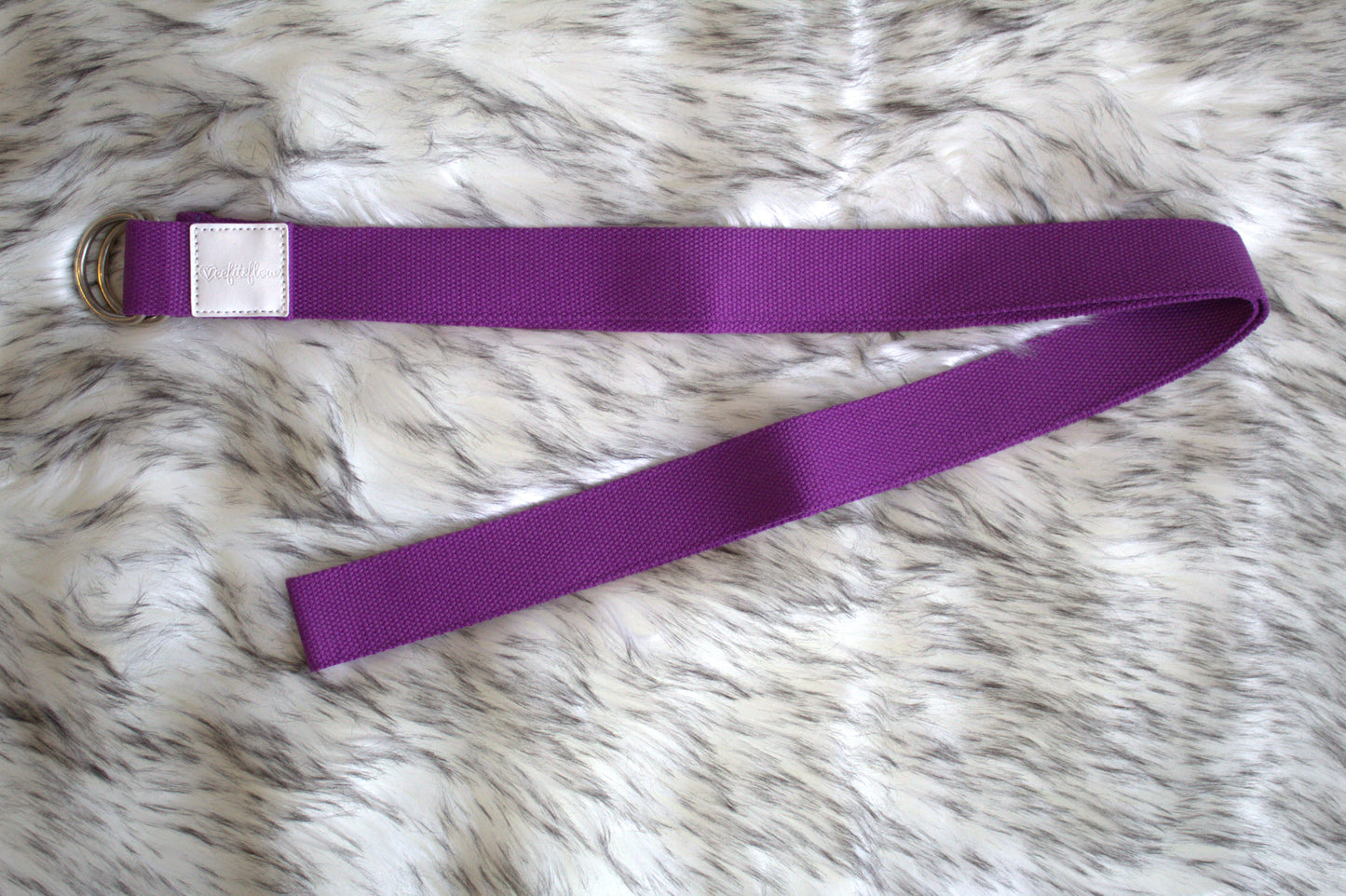 Two Engraved Yoga Blocks and Yoga Strap Bundle (Purple)